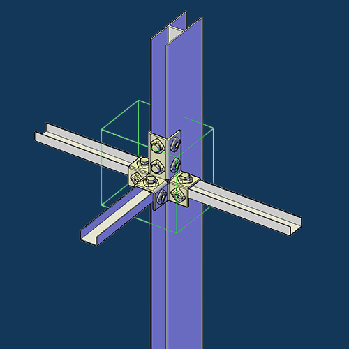 Stahlbauverbindung Sikla EV CC41 in Plant3D